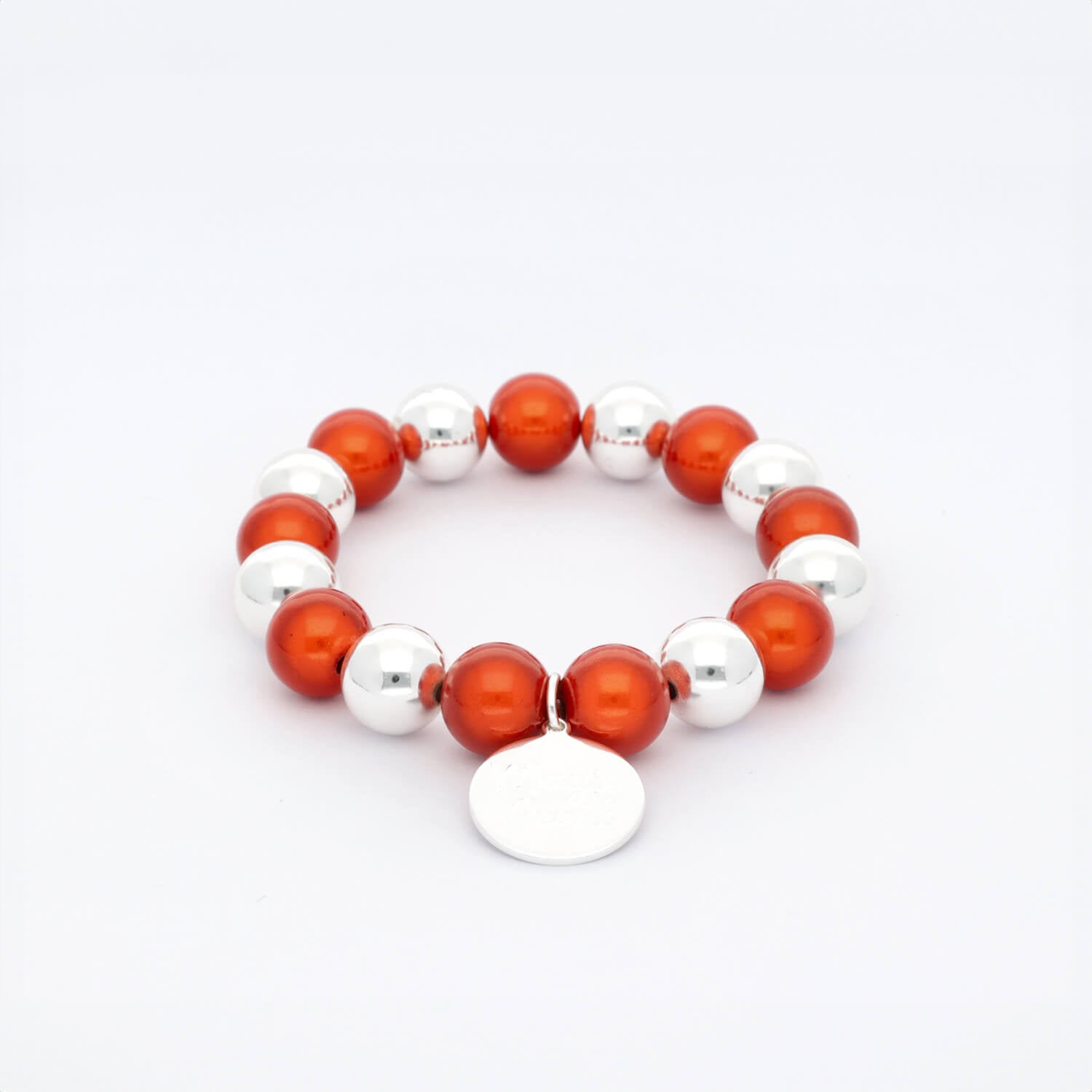 Perlenarmband Orange Silber