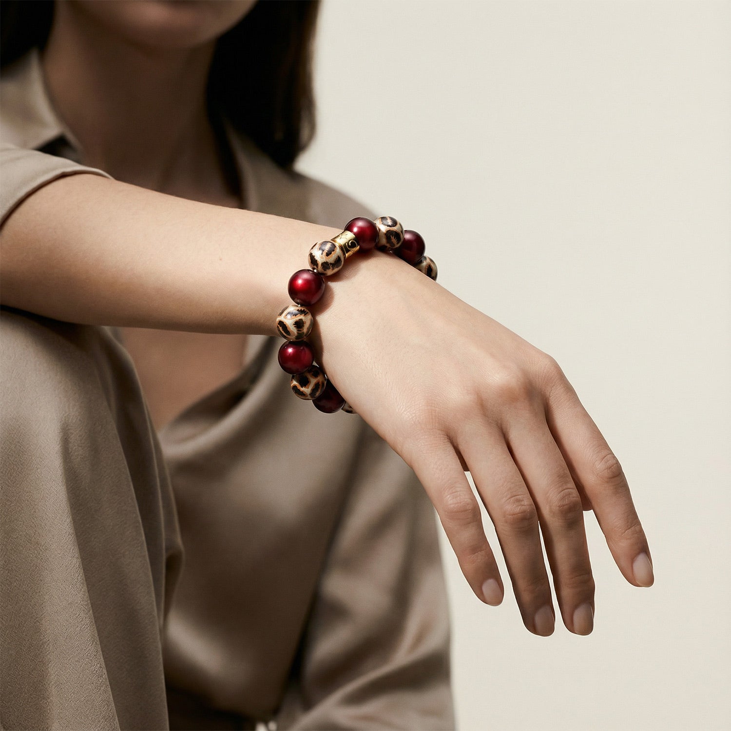 Perlenarmband Wild Magic - Leo Burgundy