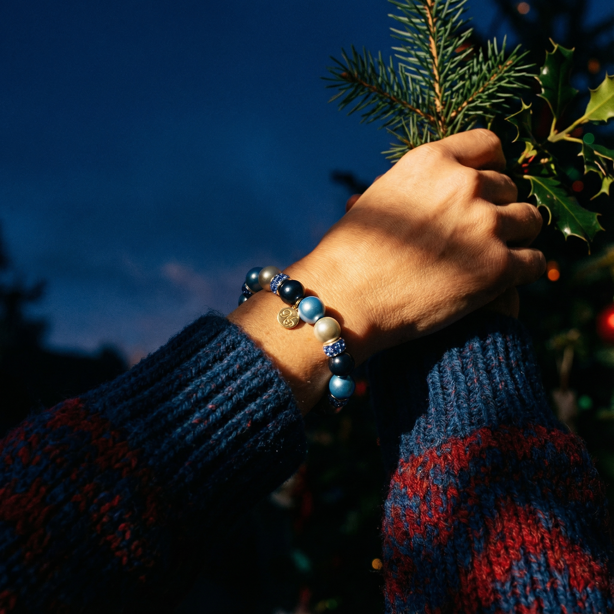 Perlenarmband "Polarstern"