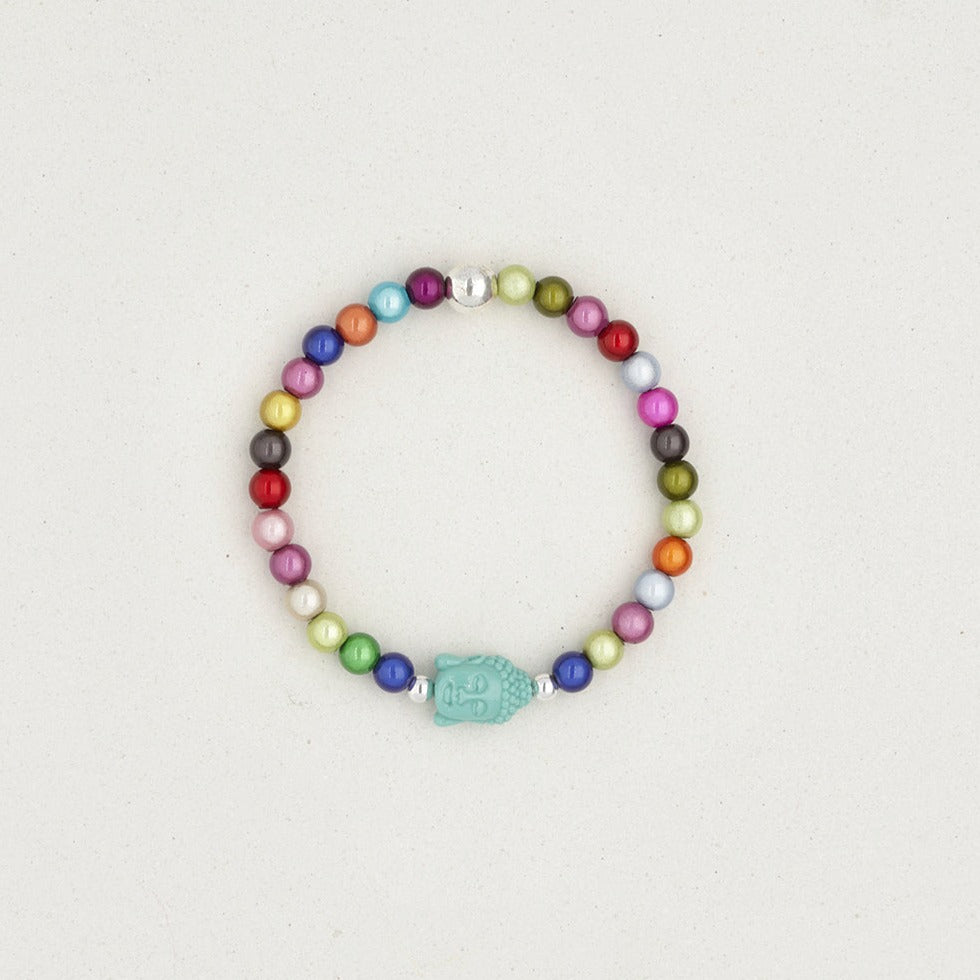 Buddha Rainbow Bead Bracelet