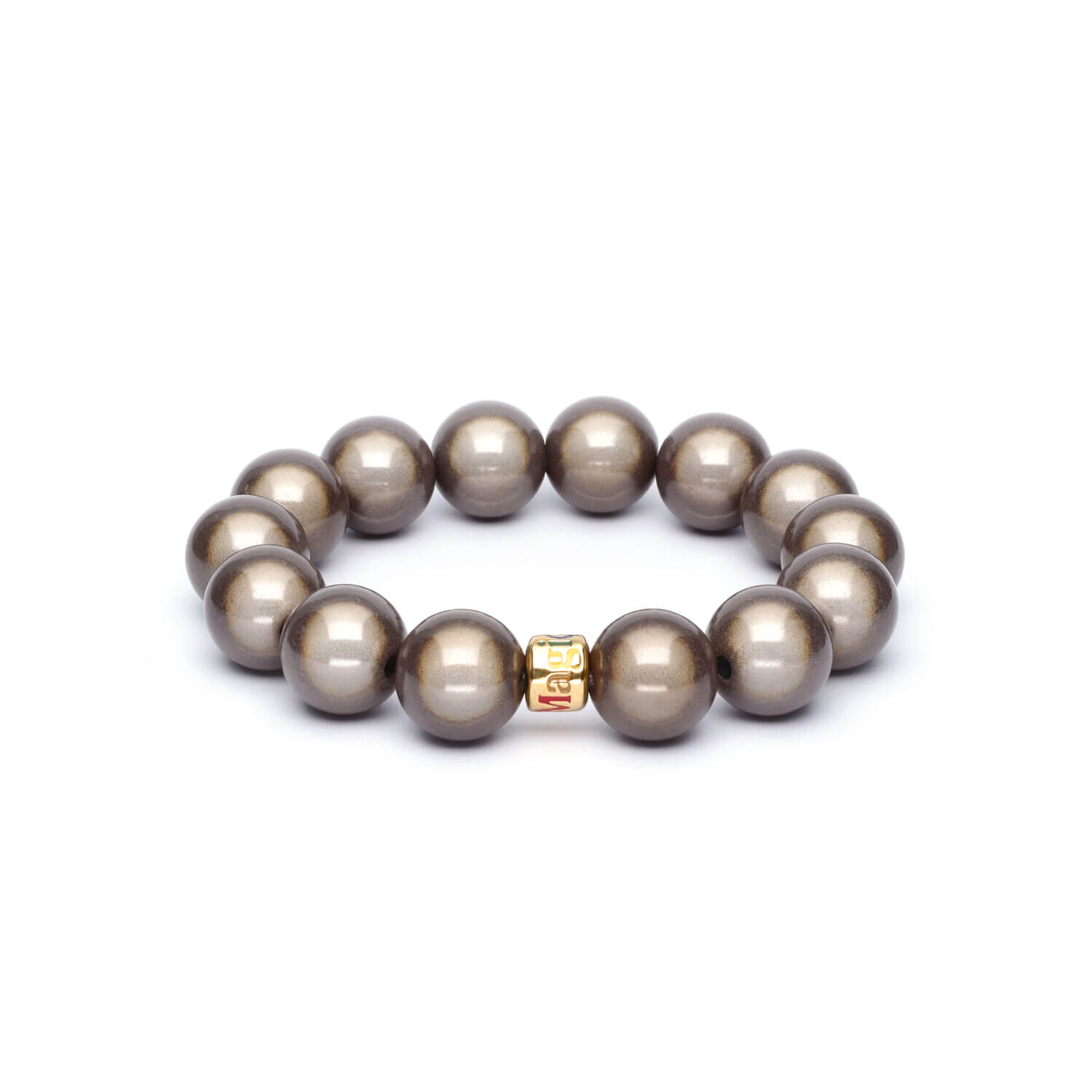 Perlenarmband Taupe