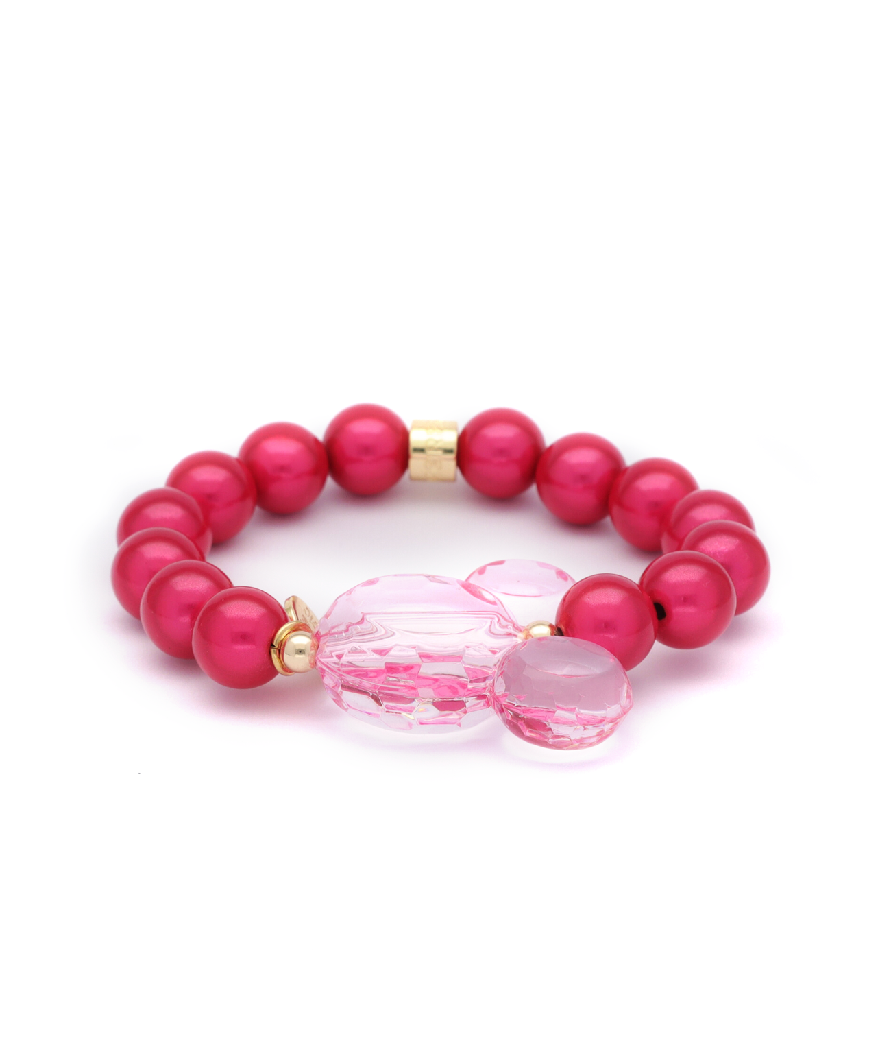 Perlenarmband Hot Pink Kristall Maus