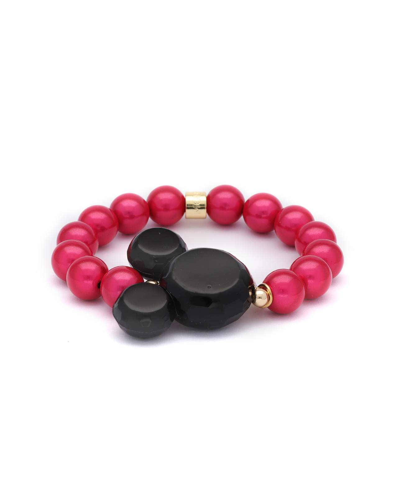 Perlenarmband Hot Pink Kristall Maus