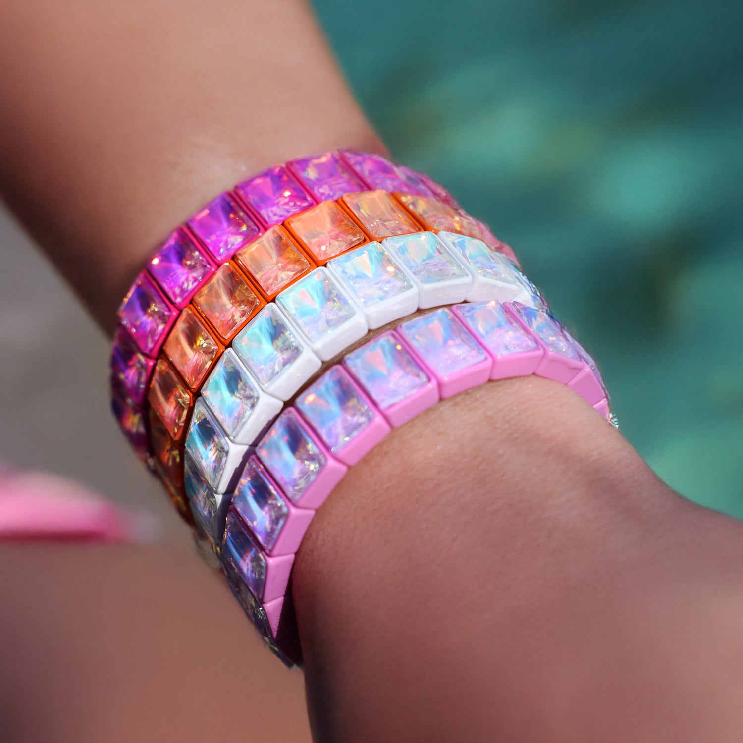 Color Pop Gems Armband - Icy White