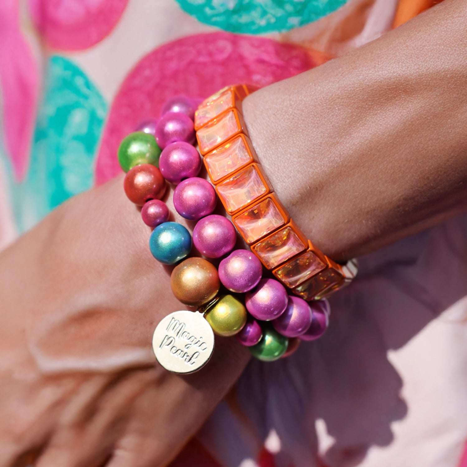Color Pop Gems Armband - Sunset Orange