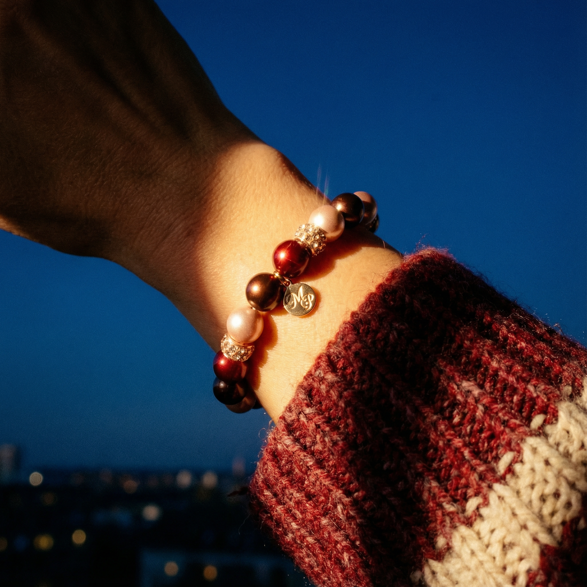 Perlenarmband "Samtherz"