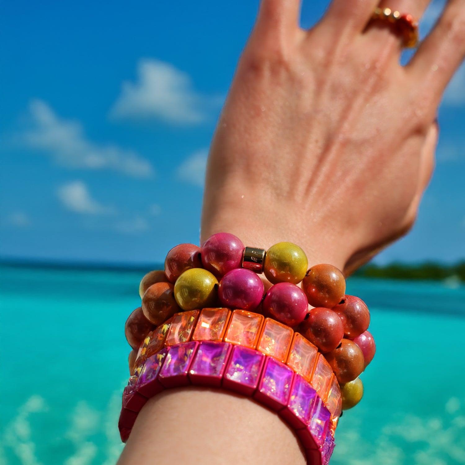 Color Pop Gems Armband - Sunset Orange