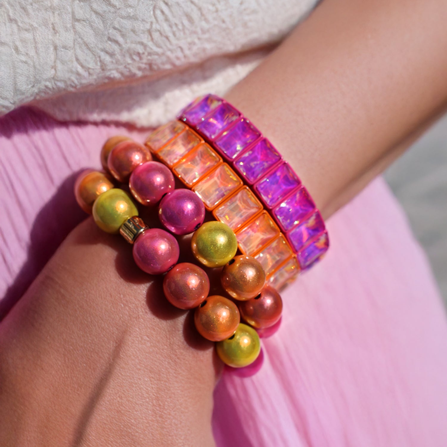 Color Pop Gems Armband - Sunset Orange