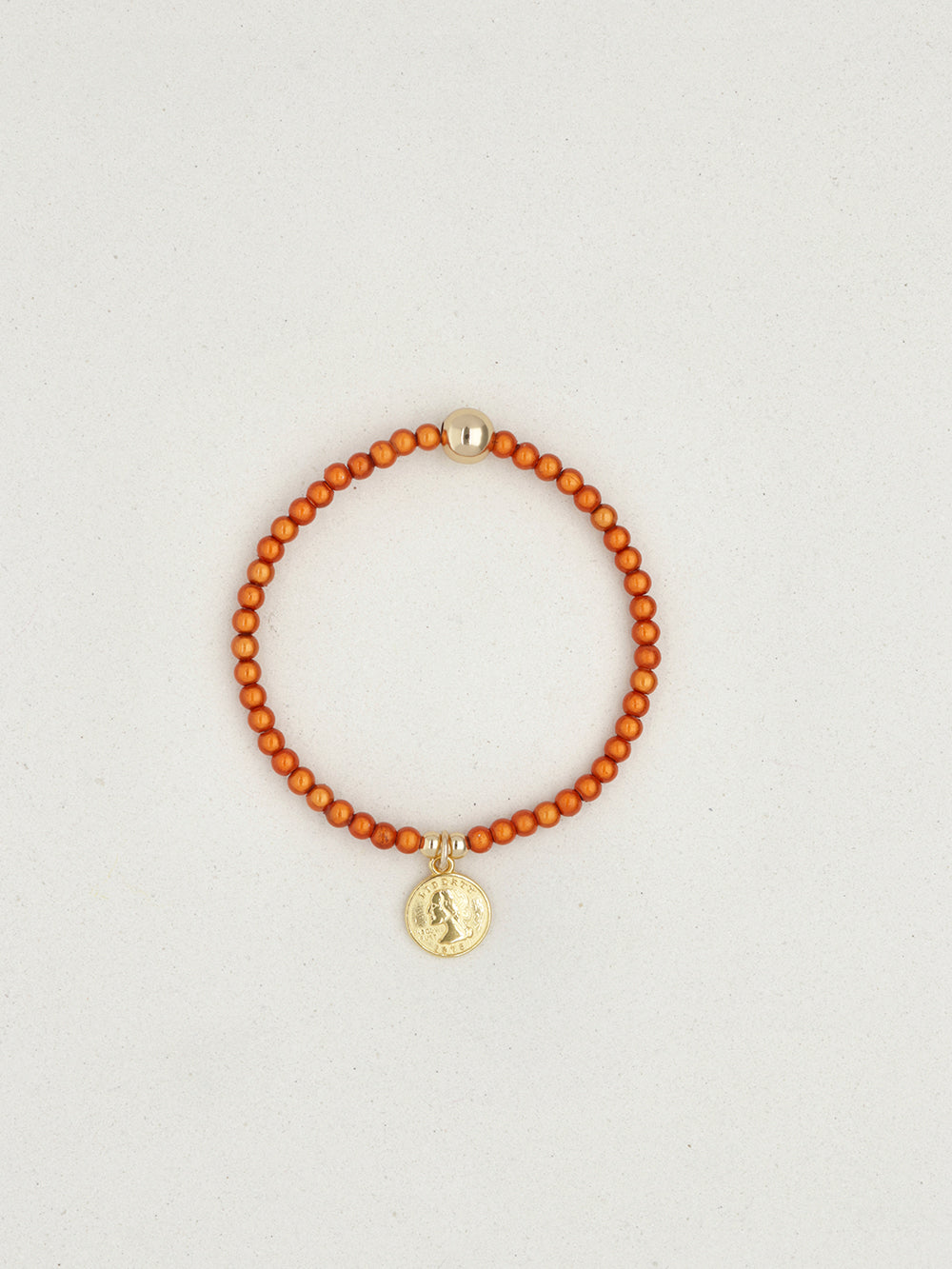 Oranje Coin Mini Pearl Bracelet