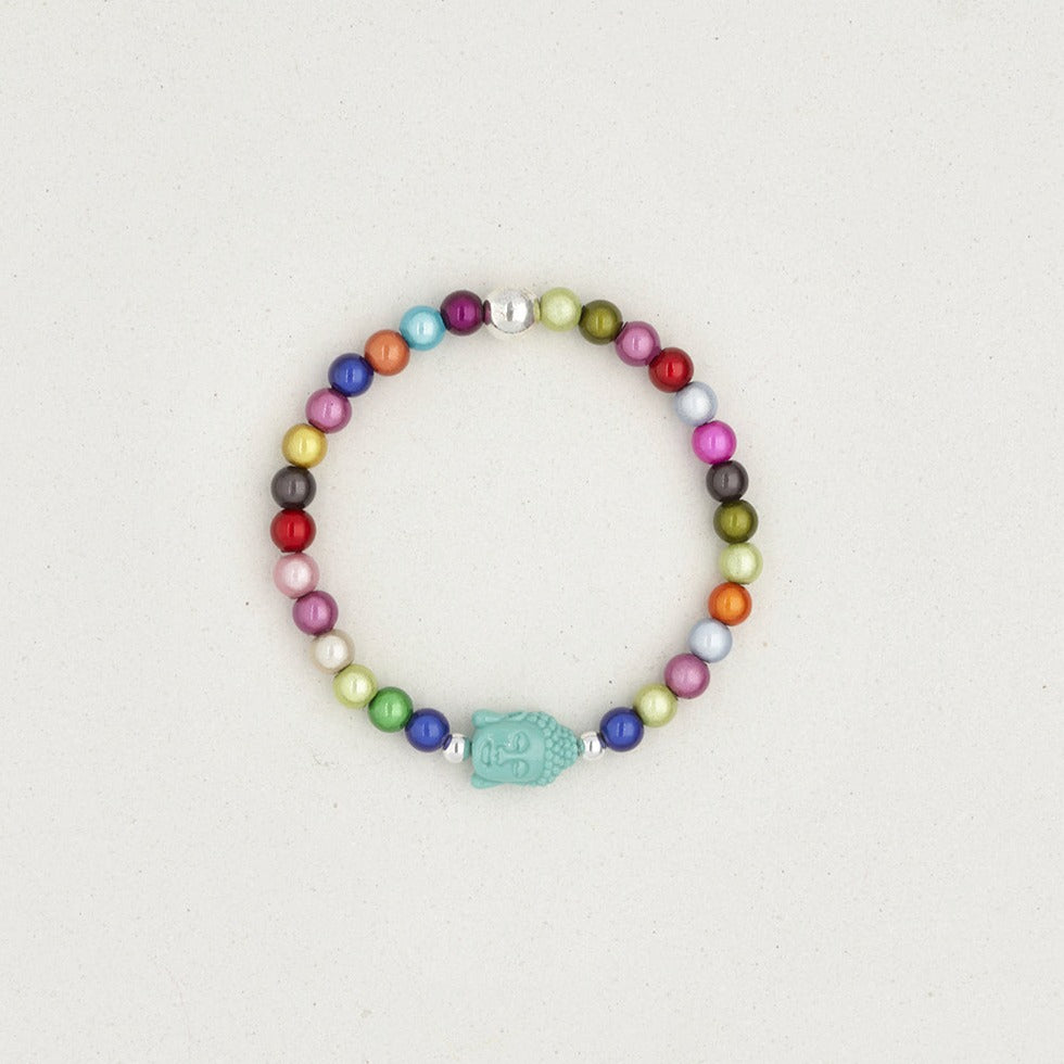 Buddha Rainbow Bead Bracelet 