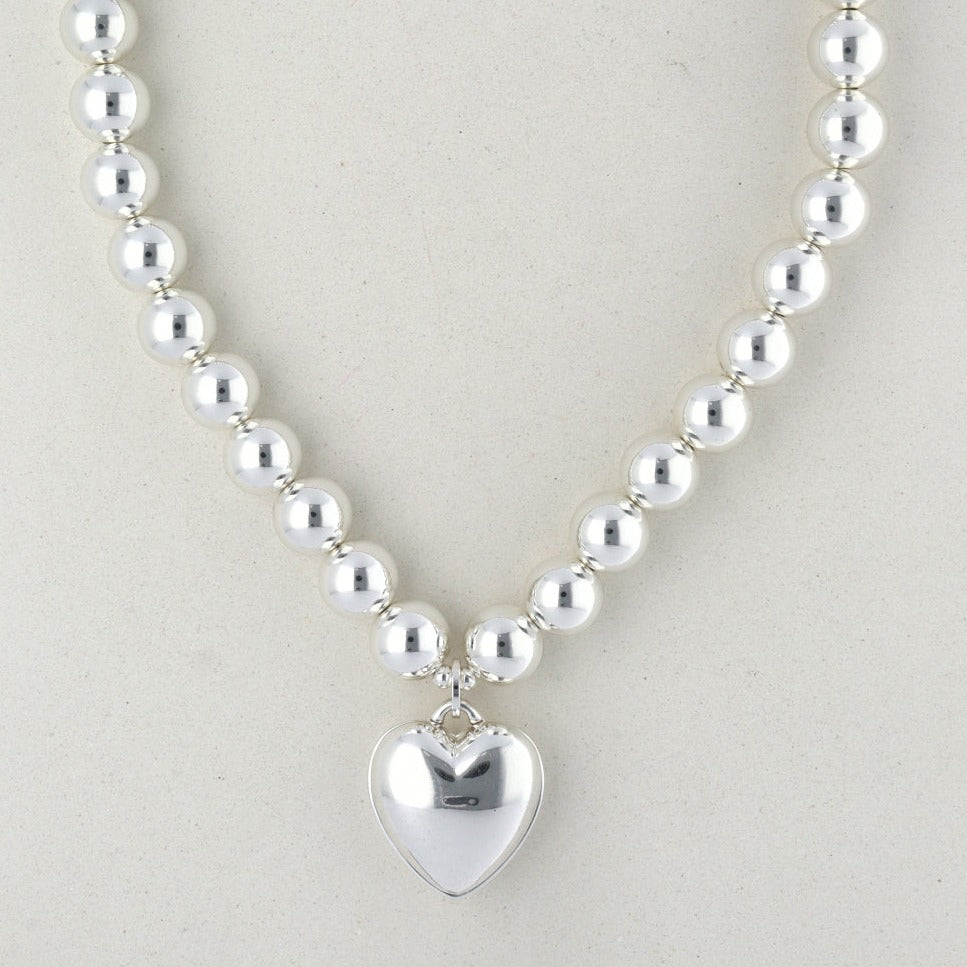 Big Heart Silver Halskette