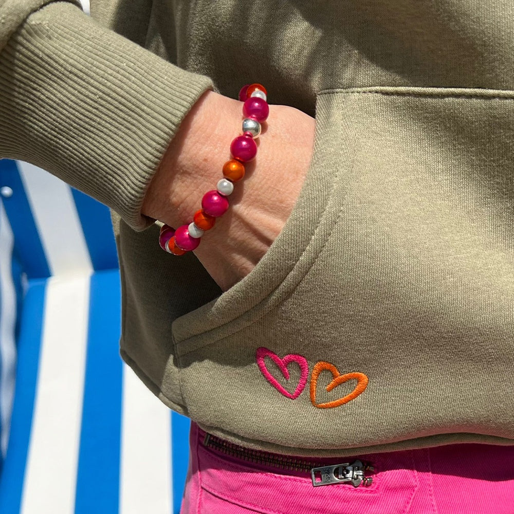 Beach pink ney beaded bracelet